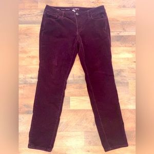 Loft Ann Taylor Women's Pants Curvy Skinny Corduroy Button purple color
